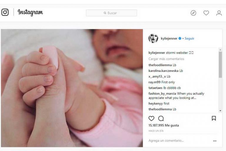 Bebé de Kylie Jenner rompió récord en Instagram